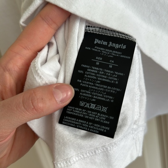 Palm Angels White Classic Logo Over T-Shirt Long Sleeve Crew Neck - Picture 13 of 13